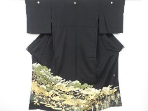 リサイクル　金彩ヱ霞に松・梅・橘模様刺繍留袖(比翼付き)
